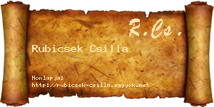 Rubicsek Csilla névjegykártya